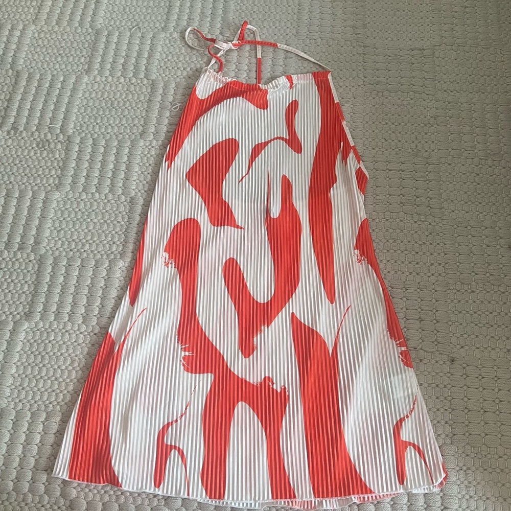 Orange and White Swim Coverup